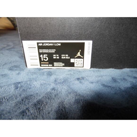 Jordan 1 Low Shoe Mens 15 Pine‎ Green (GS) EUC Basket Ball Trainer - Picture 2 of 12